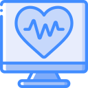 computer monitor with a beating heart