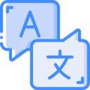 a text bubble with the letter 