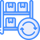 shelf holding prescription packages with a loop sign